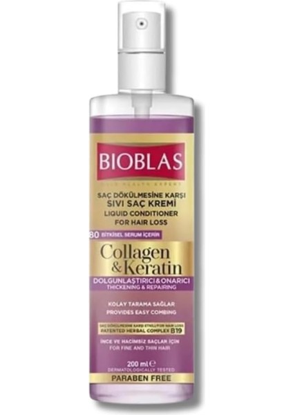 Sıvı Saç Kremi Kolajen + Keratin 200ML