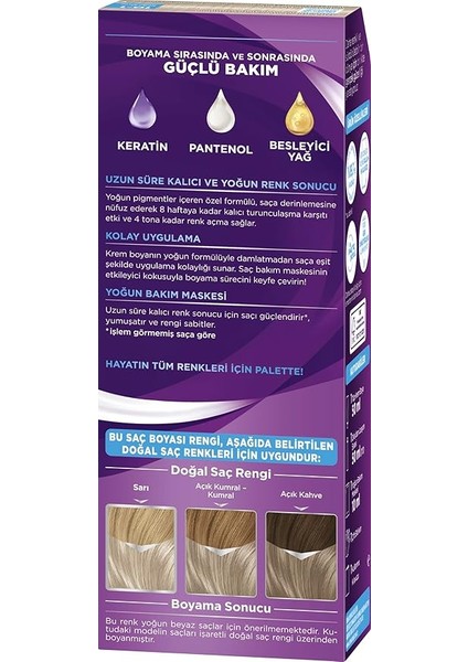 Yoğun Göz Alıcı Renkler Renk Açıcı 10-1 Küllü Açık Sarı fiyatları