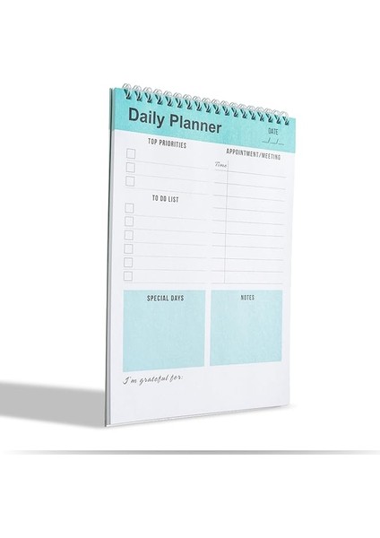 Planlayıcı Defter, Yapılacaklar Listesi Not Defteri, Spiral Defter, Kontrol Listesi, Iş Için Defterler, Kişisel Düzenleyici Not Defteri, Günlük Görev Defteri (Ingilizce) (Yeşil)