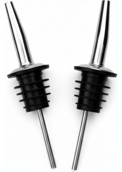 Paslanmaz Çelik Şişe Dökücü Ağızlık Seti 2'li - Hızlı Akış Bar Pourer | Zeytinyağı ve Kokteyl Şişesi Uyumlu