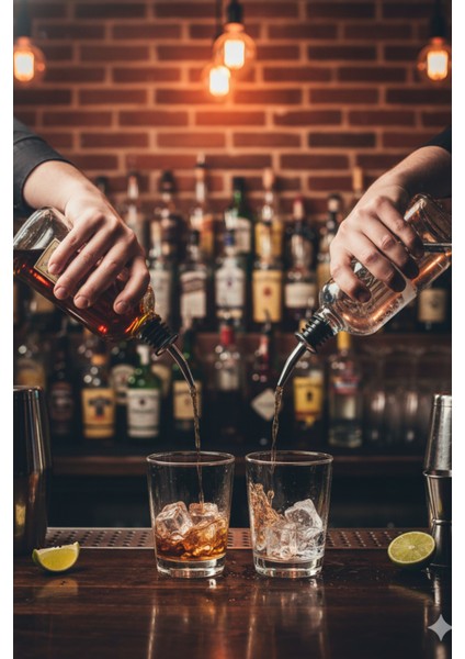 Paslanmaz Çelik Şişe Dökücü Ağızlık Seti 2'li - Hızlı Akış Bar Pourer | Zeytinyağı ve Kokteyl Şişesi Uyumlu modelleri