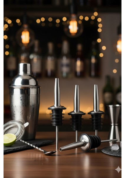 Paslanmaz Çelik Şişe Dökücü Ağızlık Seti 2'li - Hızlı Akış Bar Pourer | Zeytinyağı ve Kokteyl Şişesi Uyumlu fırsatları