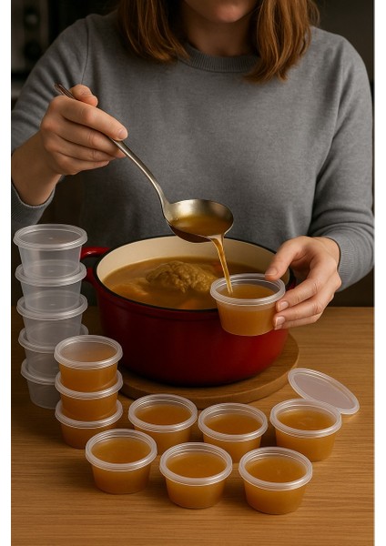 50 Adet 30 cc Kapaklı, Sızdırmaz Sos Kabı,et Suyu Kabı,tavuk Suyu Kabı,buzluk, Saklama Kabı fırsatları