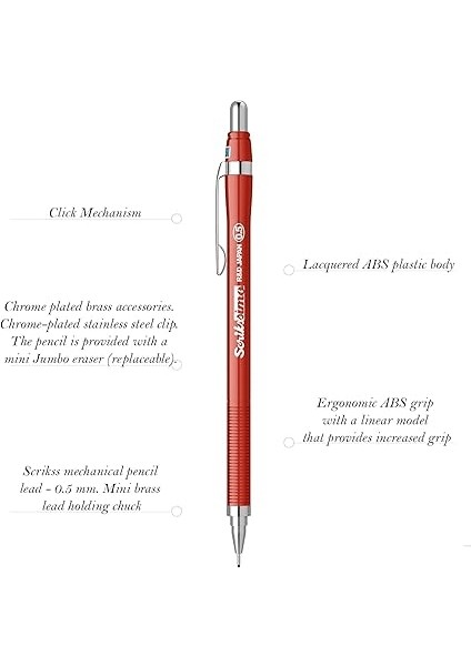 Office Simo Mekanik Kurşun Kalem Kırmızı 0.5 mm fiyatları