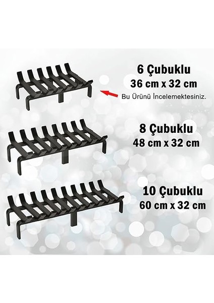 Group 36 cm x 32 cm 6 Çubuklu Ekstra Şömine Izgarası Dar Gözlü Izgara indirimleri