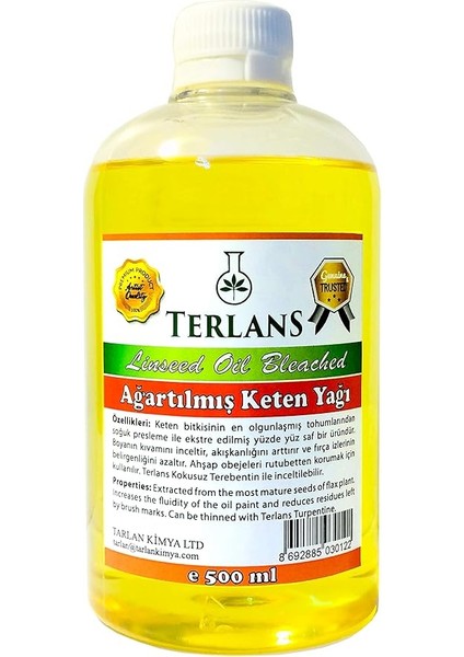 Keten Yağı Resim Yağı Ahşap Koruyucu 500 ml Linseed Oil