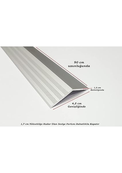 Eşik Profili Parke Zemin Geçiş Profili Kapı Eşikliği Gri Seviye Profili 90 cm Uzunluk fiyatları