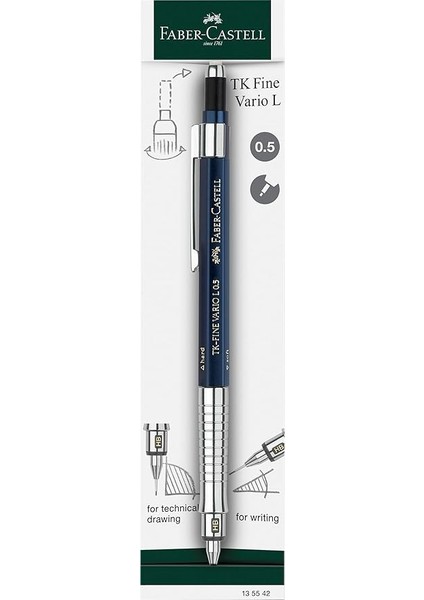 Tk Fine Vario Lüx Versatil Kalem, 0.5 Mm, Indigo, Ayarlanabilir Metal Uç, Sertlik Göstergeli, Ergonomik Tutuş
