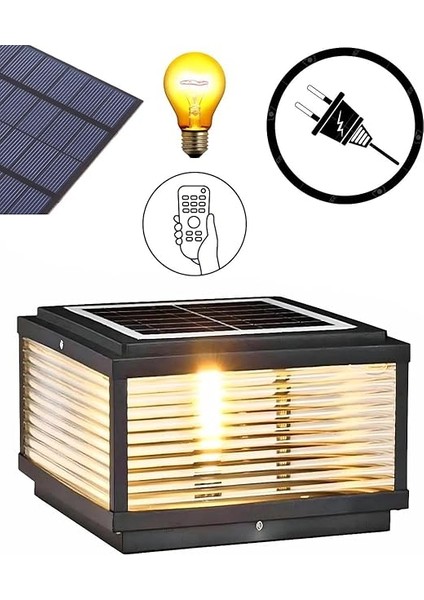 Set Üstü Solar LED Bahçe Lambası 60W, Güneş ENERJILI+220V Elektrikli Hibrit | E27 Duy | Fotoselli | Uzaktan Kumandalı | 3 Modlu Işık | IP65 Su Geçirmez | Uzun Ömürlü Bahçe Aydınlatma Armatürü fiyatları