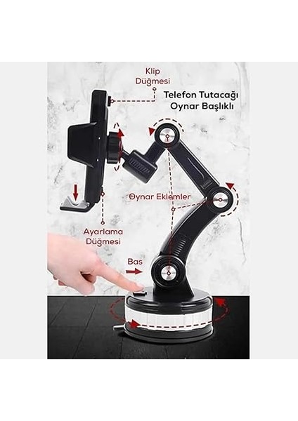 Modellere Uyumlu - 360 Derece Dönen Vakumlu Araç Içi Telefon Tutacağı - Vantuzlu Telefon Tutacağı - Yüksek Kalite Tutucak fırsatları