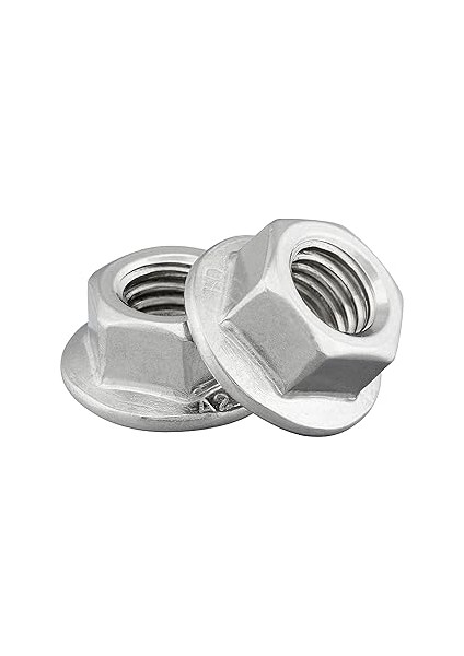 Dın 6923 Uyarınca Kilitleme Dişli Flanş Somunu / Paslanmaz Çelik A2, V2A / Flanşlı ve Kilitleme Dişli, Kemer Somunu (10 Adet, M5) fiyatları