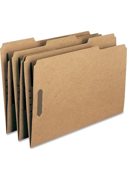 Bağlayıcı Dosya Klasörü, 2 Bağlantı Elemanı, Güçlendirilmiş 1/3 Kesimli Tab, Yasal Boyut, Kraft, Kutu Başına 50 (19837)