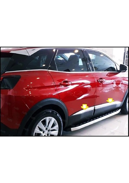 Oto Aksesuar Peugeot 3008 Uyumlu Krom Yan Kapı Çıtası 4 Kapı 2016 ve Üzeri P.çelik