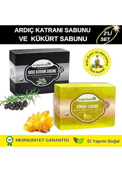 2'li Set Doğal Ardıç Katranı Sabunu ve Kükürt Sabunu Kaşıntı Karşıtı Sabun Seti fiyatları