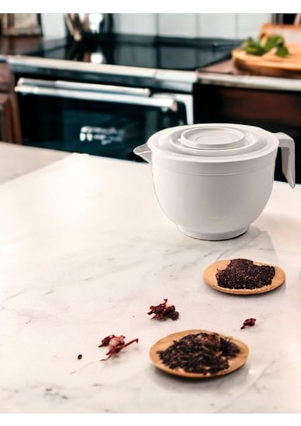 Home Karıştırma Kabı &amp; Mikser Kase Kapaklı Mikser Kase 3 Litre Çırpma Kabı Krem indirimleri