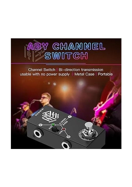 Gitar Pedalları Aby Kutusu Hat Seçici Ab Anahtarı Mini Gitar Efekt Pedalı Çift Yönlü Iletim Metal Muhafaza Kaymaz Destek A/b Veya A ve B Modları fiyatları