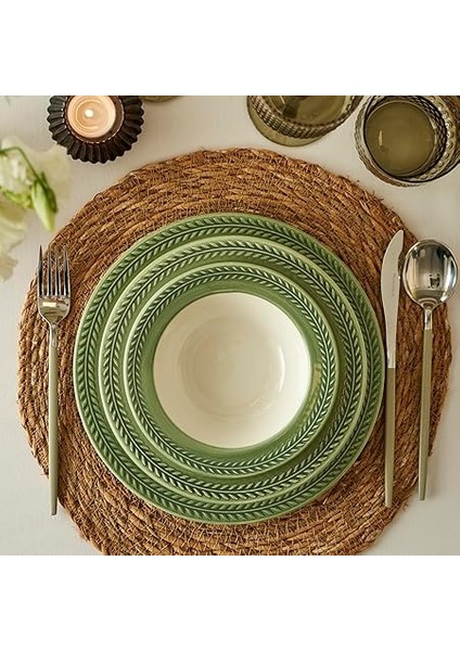 Maison Monica Stoneware 12 Parça 4 Kişilik Yemek Takımı Yeşil fiyatları
