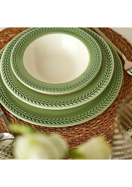 Maison Monica Stoneware 12 Parça 4 Kişilik Yemek Takımı Yeşil indirimleri