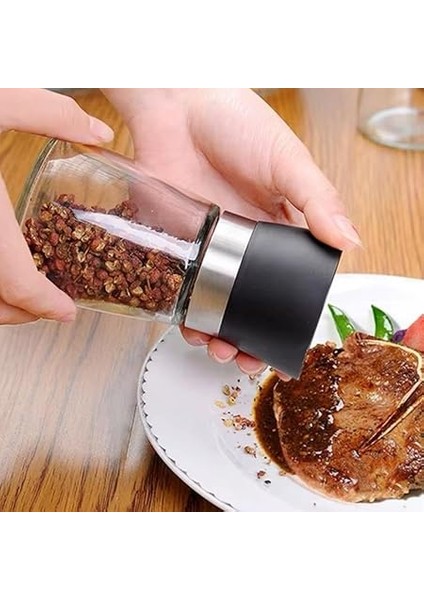 Home 2'li Ayarlanabilir Tuz ve Karabiber Değirmeni – Seramik Öğütücü, Baharat Öğütme Için Mükemmel Tasarım, 180 ml Kapasiteli, Dayanıklı ve Şık Baharat Değirmeni Seti (Siyah-Beyaz, 180 Ml) fırsatları