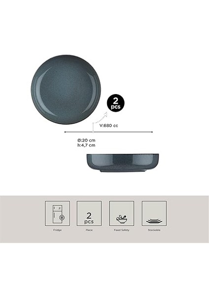 Porselen Moderna 2 Li 20 cm Kase Mavi fiyatları