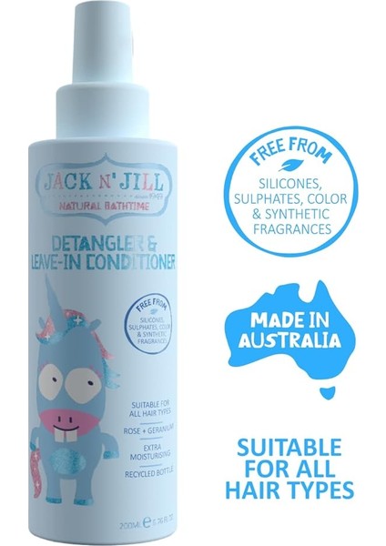 N'jill N' Jill Doğal Banyo Zamanı Detangler ve Durulanmayan Saç Kremi - Tüm Saç Tiplerine Uygun, Ekstra Nemlendirici, Silikonsuz, Zulüm Içermez, Vegan - 200 ml (1'li Paket) modelleri