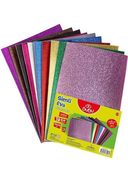 Eva Simli Yapışkanlı A4 10 Renk Tek Ebat
