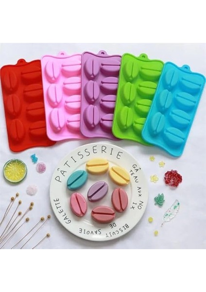 Kahve Çekirdeği Şeklinde Pratik Silikon Çikolata Kalıbı, Isıya Dayanıklı Esnek Silikon Kahve Buz Şeker Yapma Kalıbı indirimleri