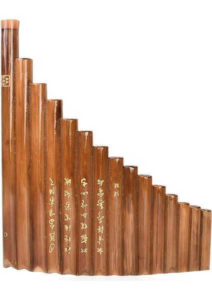15 Borulu G Tuşu Pan Flüt Seti Halk Enstrümanı Doğal Bambu Üflemeli Enstrüman Bambu Panpipe &amp; Çanta &amp; Temizleme Çubuğu Bezi