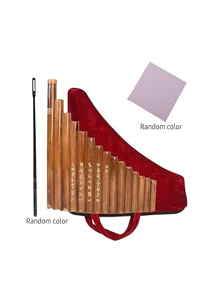 15 Borulu G Tuşu Pan Flüt Seti Halk Enstrümanı Doğal Bambu Üflemeli Enstrüman Bambu Panpipe &amp; Çanta &amp; Temizleme Çubuğu Bezi fiyatları