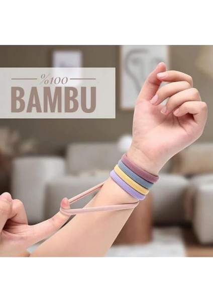 Kadın %100 Bambu Kumaş Xl Boy 10'lu Toka Seti, Lastik Toka, Organizer, Kız Çocuk Toka