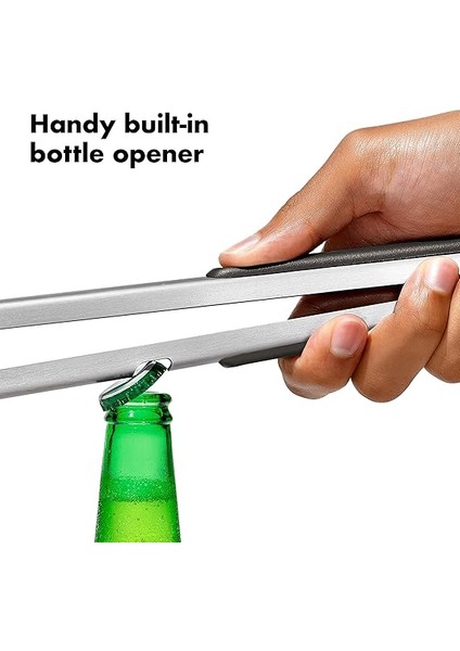 Good Grips Paslanmaz Çelik Uzun Barbekü Maşası, Dahili Şişe Açacaklı 47,5 cm - Sosis, Sebze ve Daha Fazlası Için indirimleri