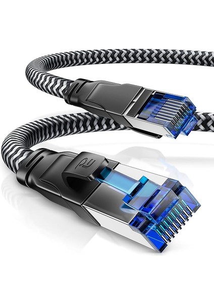- Cat 8 Ağ Kablosu 40 Gbits - 10 M - Pamuk Manto - Lan Kablosu Patch Kablosu Veri Kablosu RJ45 - Cat 8 Gigabit Ethernet Kablosu - 40000 Mbits Hız - S/ftp Pımf Zırhlı - Siyah