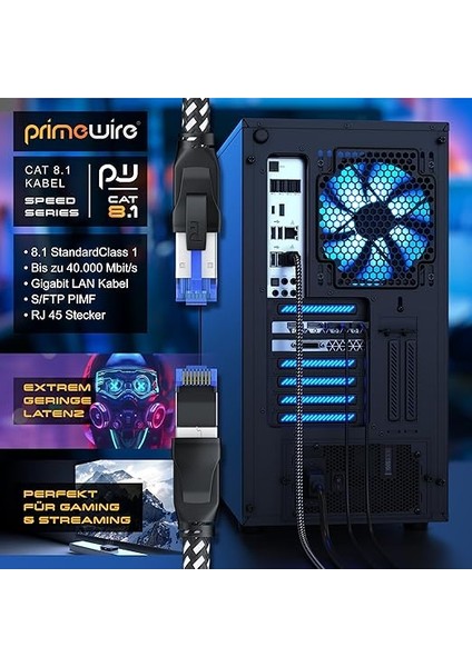 - Cat 8 Ağ Kablosu 40 Gbits - 10 M - Pamuk Manto - Lan Kablosu Patch Kablosu Veri Kablosu RJ45 - Cat 8 Gigabit Ethernet Kablosu - 40000 Mbits Hız - S/ftp Pımf Zırhlı - Siyah fiyatları