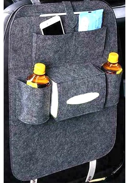 Adet Araç Koltuk Arkası Keçe Eşya Düzenleyici Oto Araba Organizeri Gri indirimleri