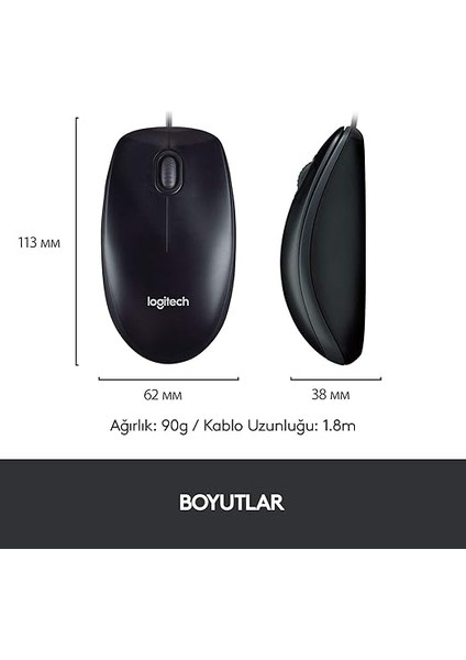 MK120 USB Kablolu Klavye Mouse Seti, Tam Boyutlu, Sağ ve Sol Elle Kullanıma Uygun Mouse, Sıvı Dökülmesine Dayanıklı, Türkçe Q Klavye, Siyah modelleri
