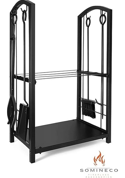 5 Li Ithal Metal Oval Odunluk Raflı Şömine-Soba Maşa Takımı Aksesuar Seti SS-004 fırsatları