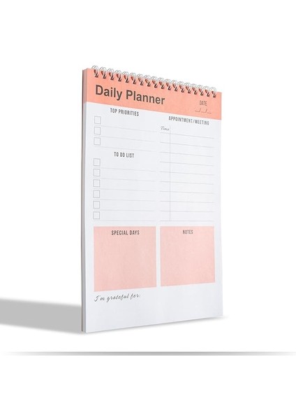 Planlayıcı Defter, Yapılacaklar Listesi Not Defteri, Spiral Defter, Kontrol Listesi, Iş Için Defterler, Kişisel Düzenleyici Not Defteri, Günlük Görev Defteri (Ingilizce) (Turuncu)