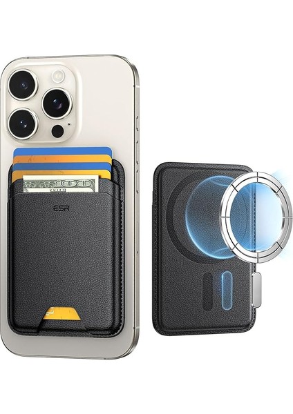 Için Magsafe Cüzdan, 5 Kartlık, Rfıd Koruması, 3200 G Manyetik Dayanıklılığa Sahip iPhone Cüzdanı, Vegan Deri, Magsafe Kartlık Için, iPhone 16/15/14/13/12 Serisi Için, 13/12 Mini Için Değil, Siyah