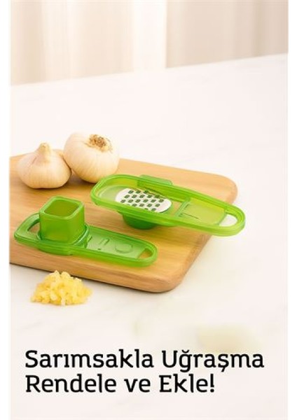 Hazneli Sarımsak Rendeleyici – 14 x 4,5 cm | Pratik ve Hijyenik Mutfak Yardımcısı