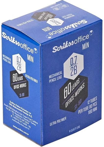 Office SL60 Min 12'lik Kutu 2b 0.7 mm modelleri