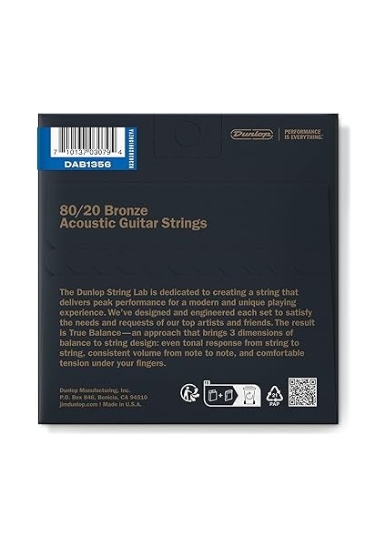 Dunlop DAB1356 Medium 80/20 Bronze Akustik Gitar Teli (13-56) fiyatları