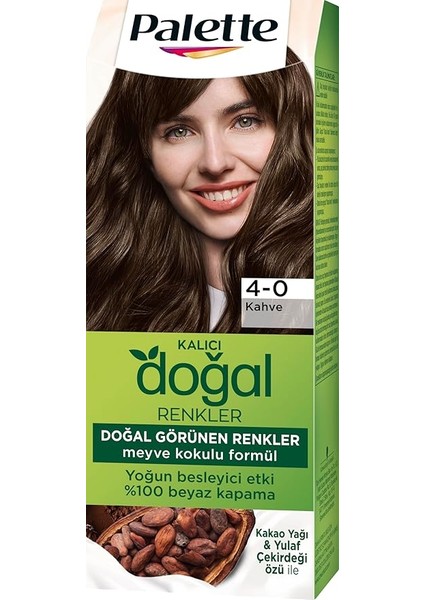 Kalıcı Doğal Renkler 4-0 Amber Kahve Saç Boyası