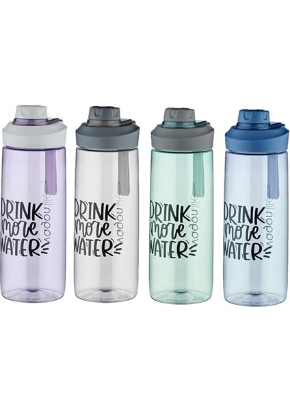 720 ml Çevir Aç Kapak Tritan Su Matarası -Silikon Taşıma Askısı-Süzgeçli- modelleri