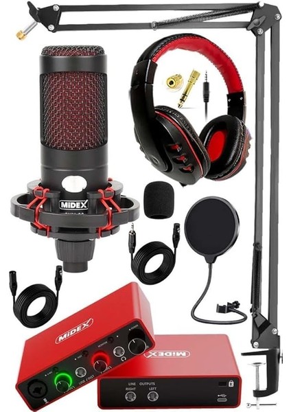 Central-Rd Pack-2 Stüdyo Kayıt Ekipmanları GLX-700RD Ses Kartı Cxn-30 Stüdyo Mikrofon