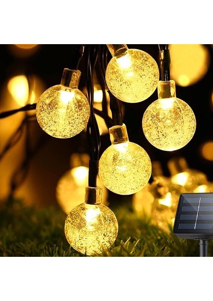 Home Solar Outdoor 50 LED 8 Mod Dış Mekan/iç Mekan Telli Işıklar Kristal Top Su Geçirmez Dekoratif Bahçe, Parti, Noel, Ağaçlar, Veranda, Yılbaşı, Düğün (Sıcak Sarı) fiyatları