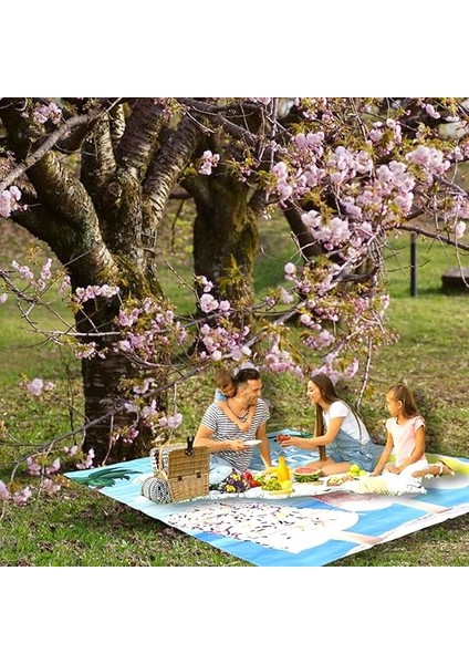 Plaj Havlusu, Piknik Örtüsü, Matı, Çantalı Hasırı, Kamp Battaniyesi, Katlanabilir, Hafif (Plaj Dondurması-Deniz Mavisil) fırsatları