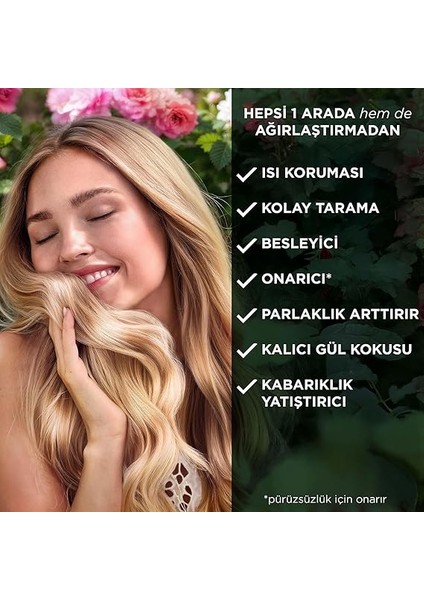 Essences Kadifemsi Yumuşaklık Gül Kokulu Hepsi Bir Arada Ağırlaştırmayan Sıvı Saç Kremi 145ML indirimleri