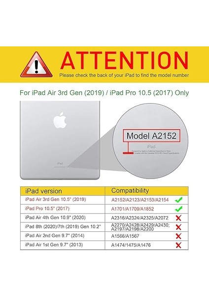 iPad Air 3. Nesil 10,5 Inç 2019 / iPad Pro 10,5 Inç 2017 Için Hibrid Ince Kılıf - [dahili Kalem Tutucu] Şeffaf Arka Kabuklu Darbeye Dayanıklı Kılıf, Siyah fiyatları