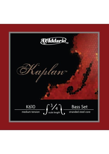 3/4m Kontrabas Tel Seti, Kaplan, Scale 3/4, Medıum Tens