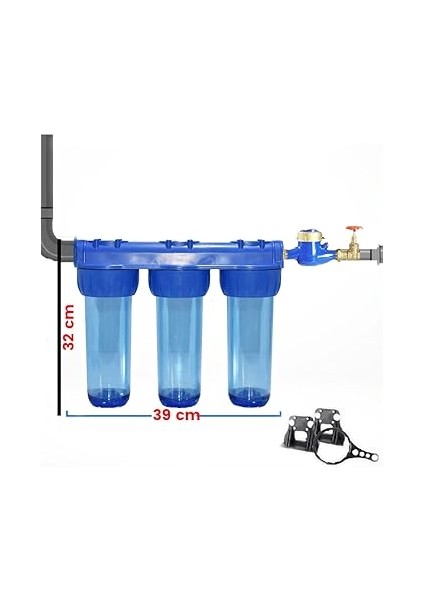 Bina Girişi Su Arıtma 3 Lü Filtre Seti - Daire Girişi Su Filtresi fiyatları